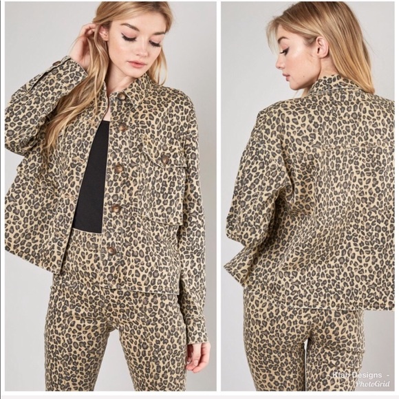 ❤️LAST! Leopard Print Stretch Pocket Button Jacket - Picture 3 of 3